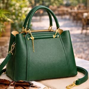 luxury green leather handbag 💚 chic everyday bag for elegant us style 2026.jfif